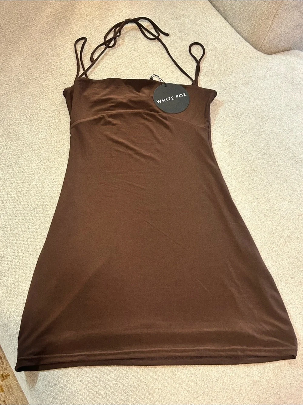White Fox Boutique Chocolate Brown Mini Dress - Picture 3 of 4